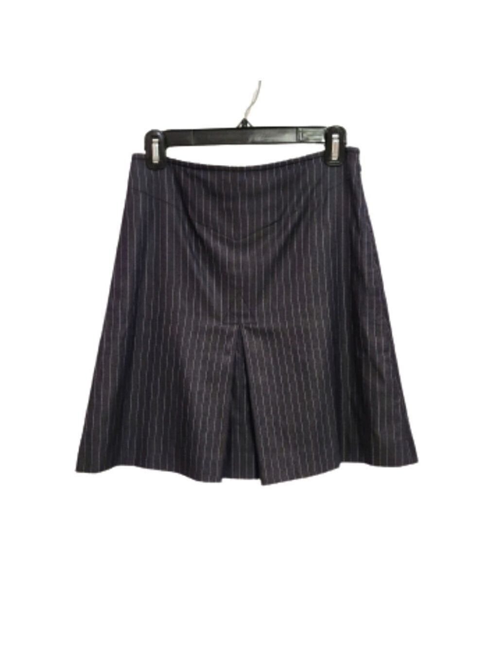 Valerie Stevens Navy Stripe A Line Mini Skirt Petite 2
